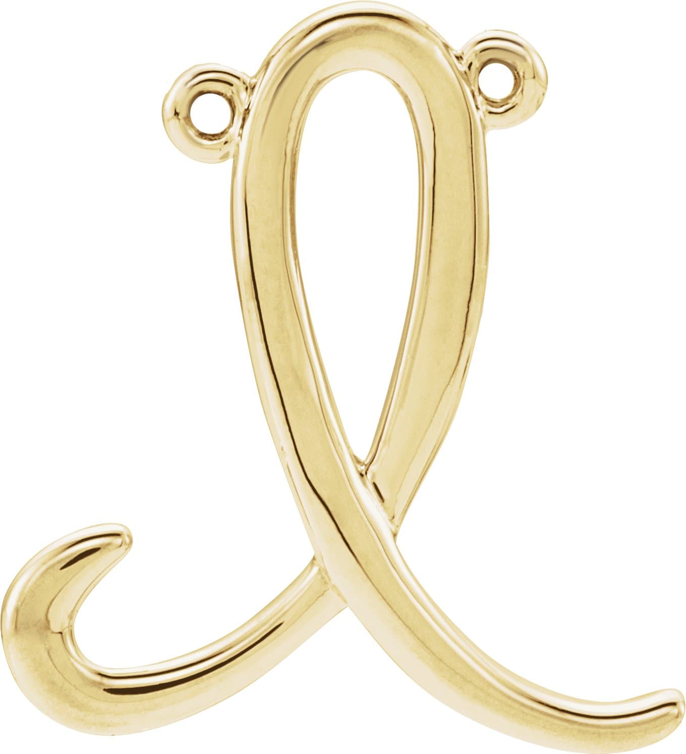 10K Rose Gold Script Initial A Necklace Center