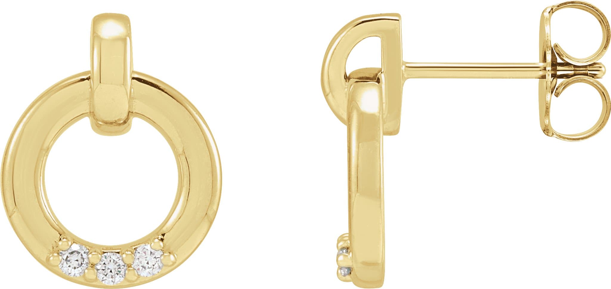 14K Rose .08 CTW Natural Diamond Circle Earrings