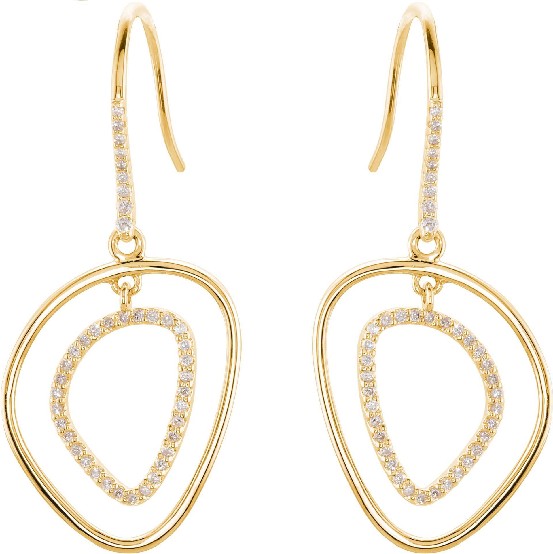 14K Yellow 3/8 CTW Natural Diamond Earrings