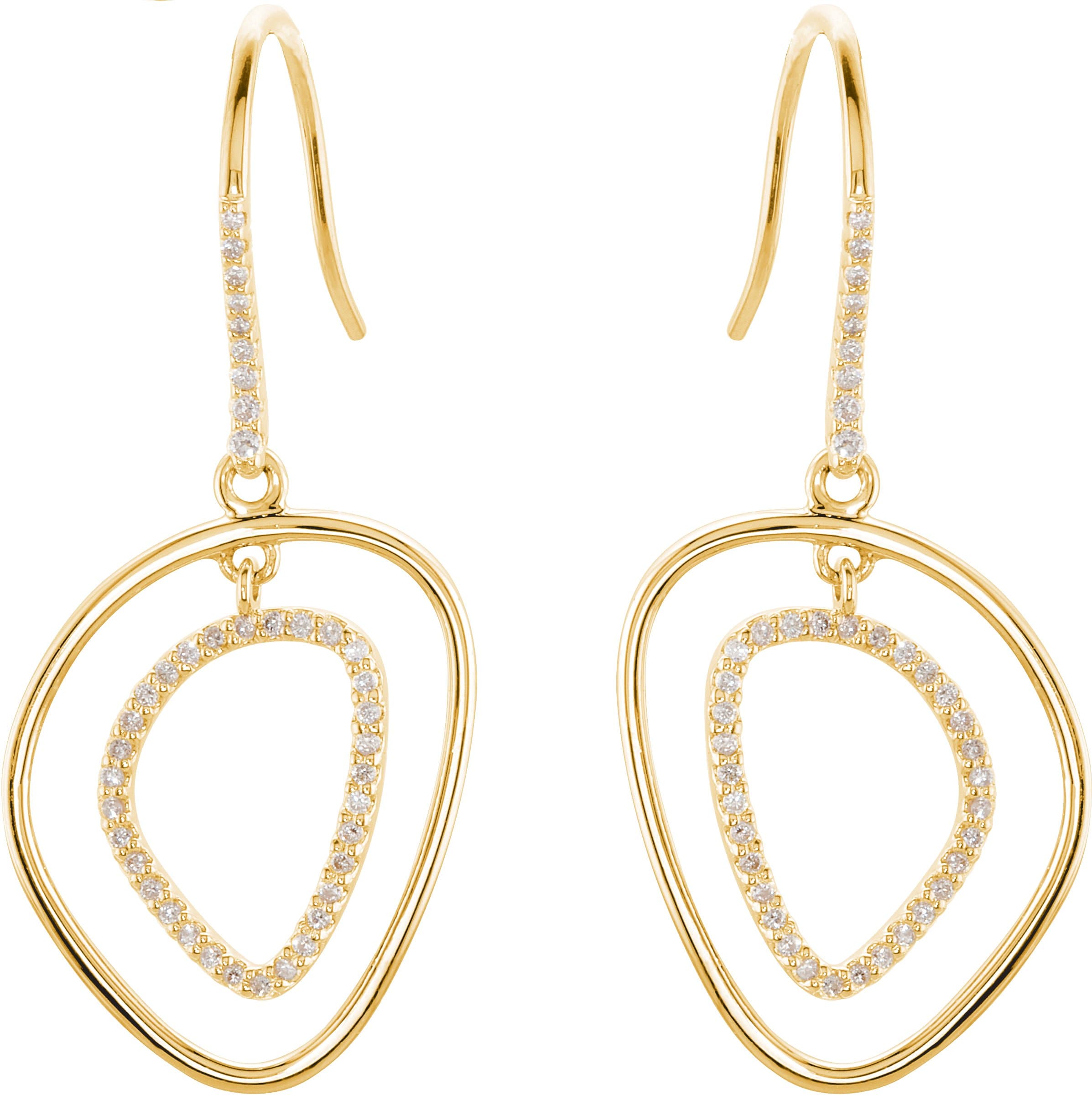 14K Yellow 3/8 CTW Natural Diamond Earrings