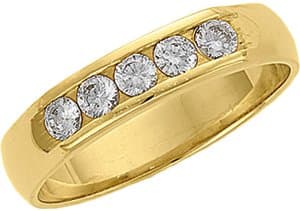 14K Yellow 1/2 CTW Natural Diamond Men's 3 mm Band