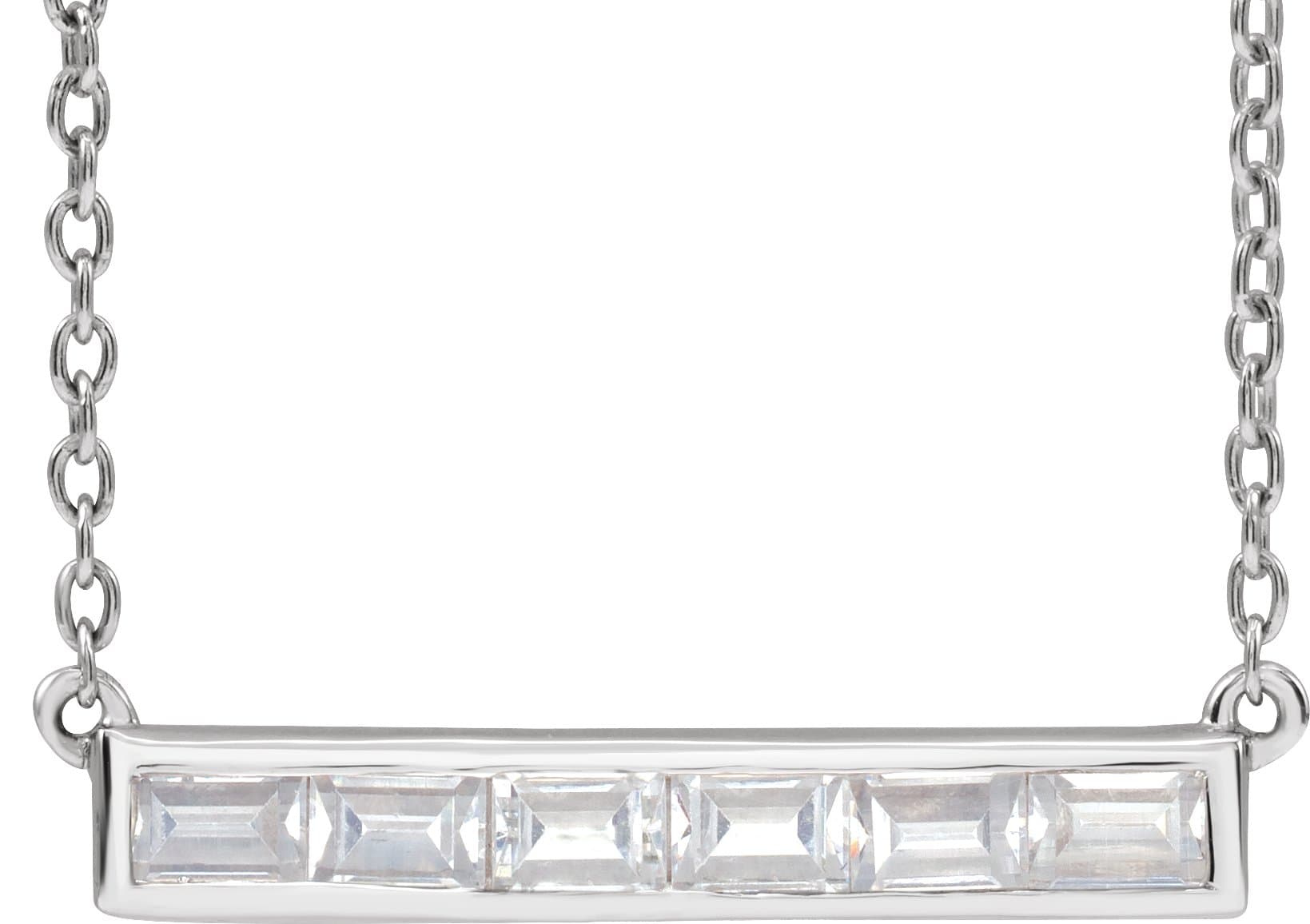 14K Rose 3/8 CTW Lab-Grown Diamond Bar 16-18 Necklace