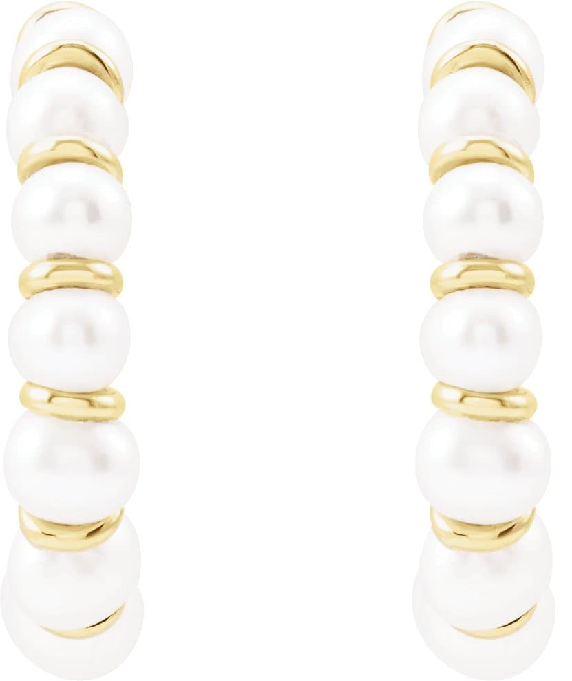 Pearl Hoop Earrings view 2