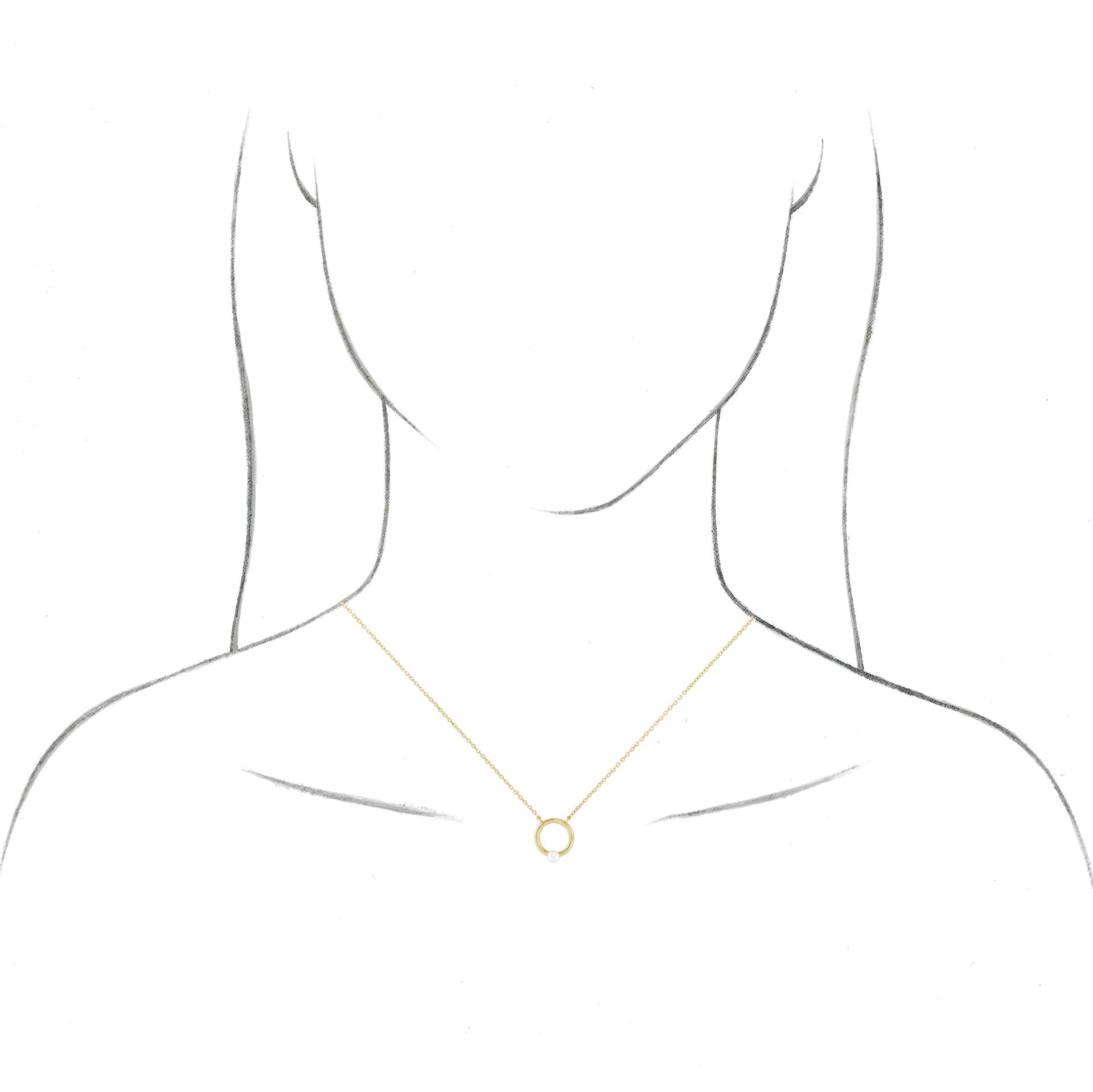 Pearl Circle Necklace or Center view 3