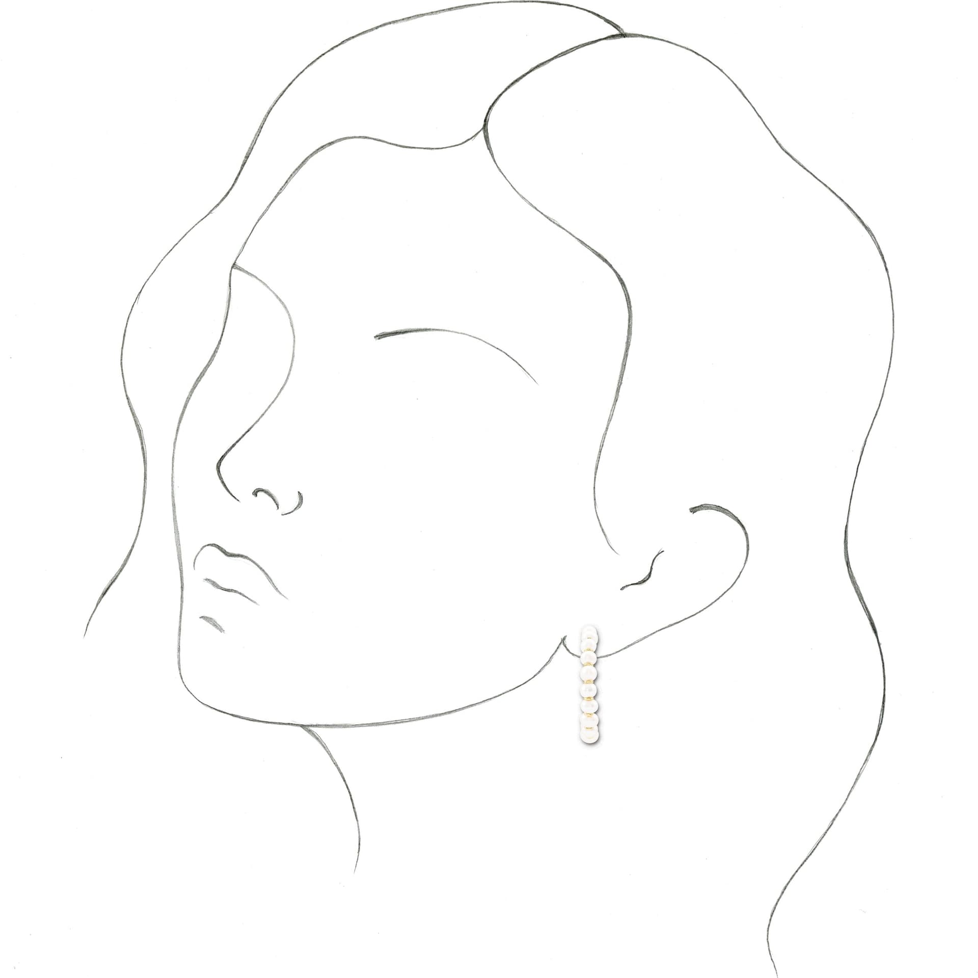 Pearl Hoop Earrings view 3