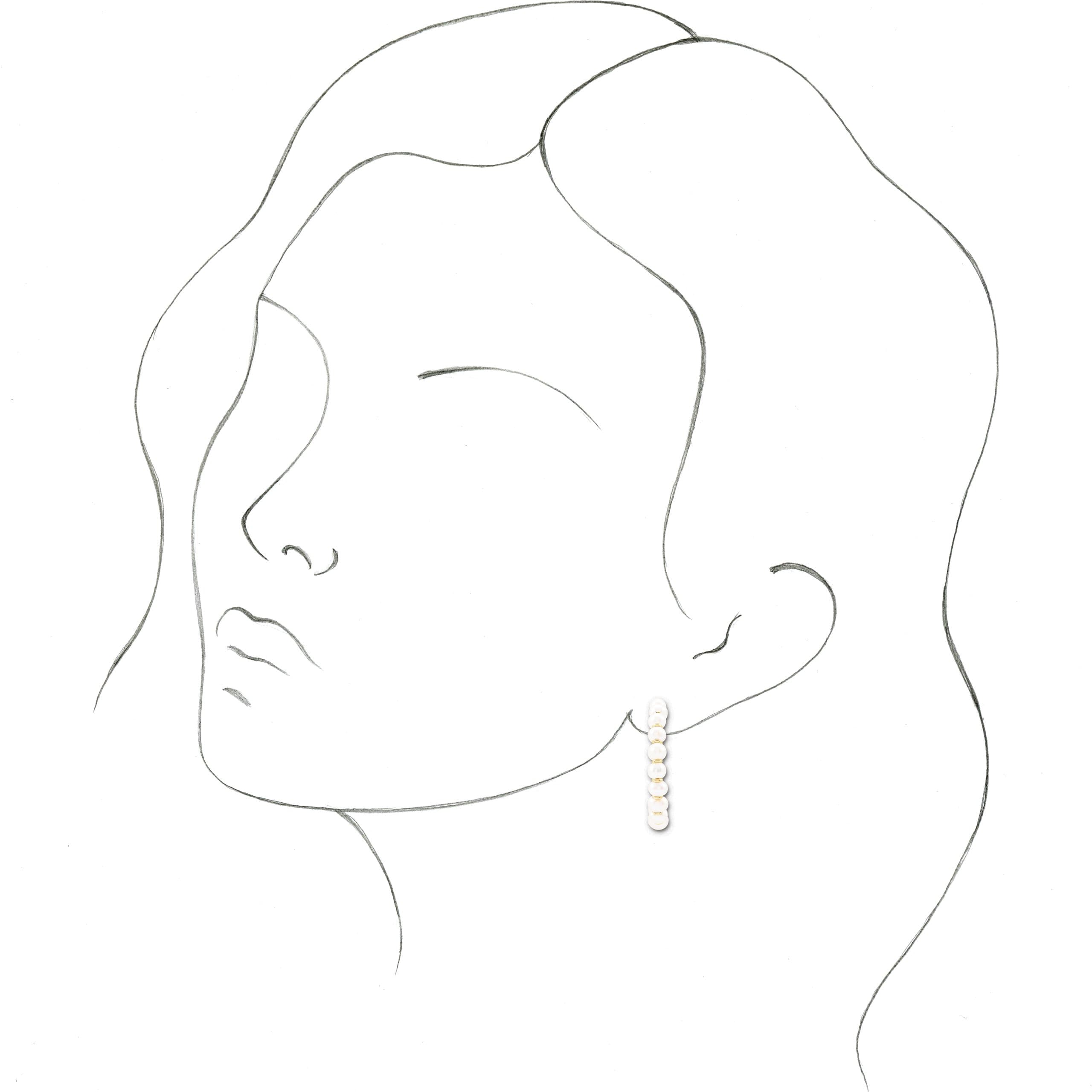 Pearl Hoop Earrings view 3