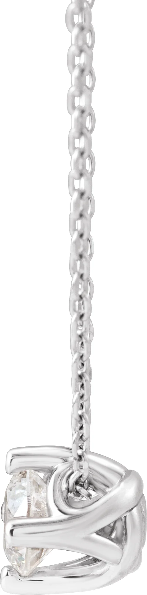 Natural Diamond Solitaire Necklace in Platinum, view 3