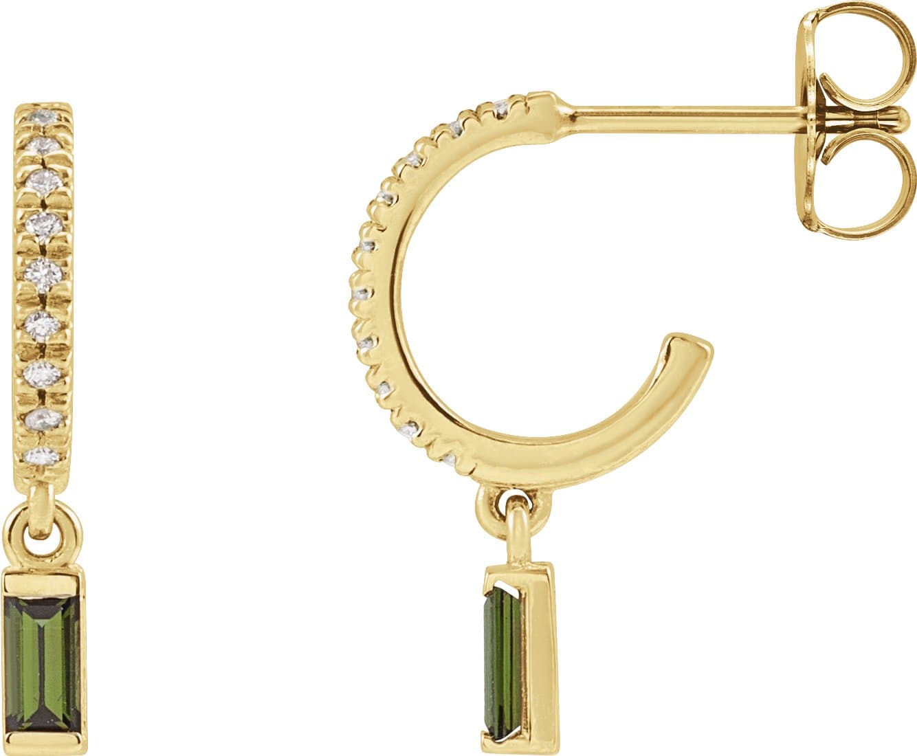 14K Rose Natural London Blue Topaz & .08 CTW Natural Diamond French-Set Hoop Earrings