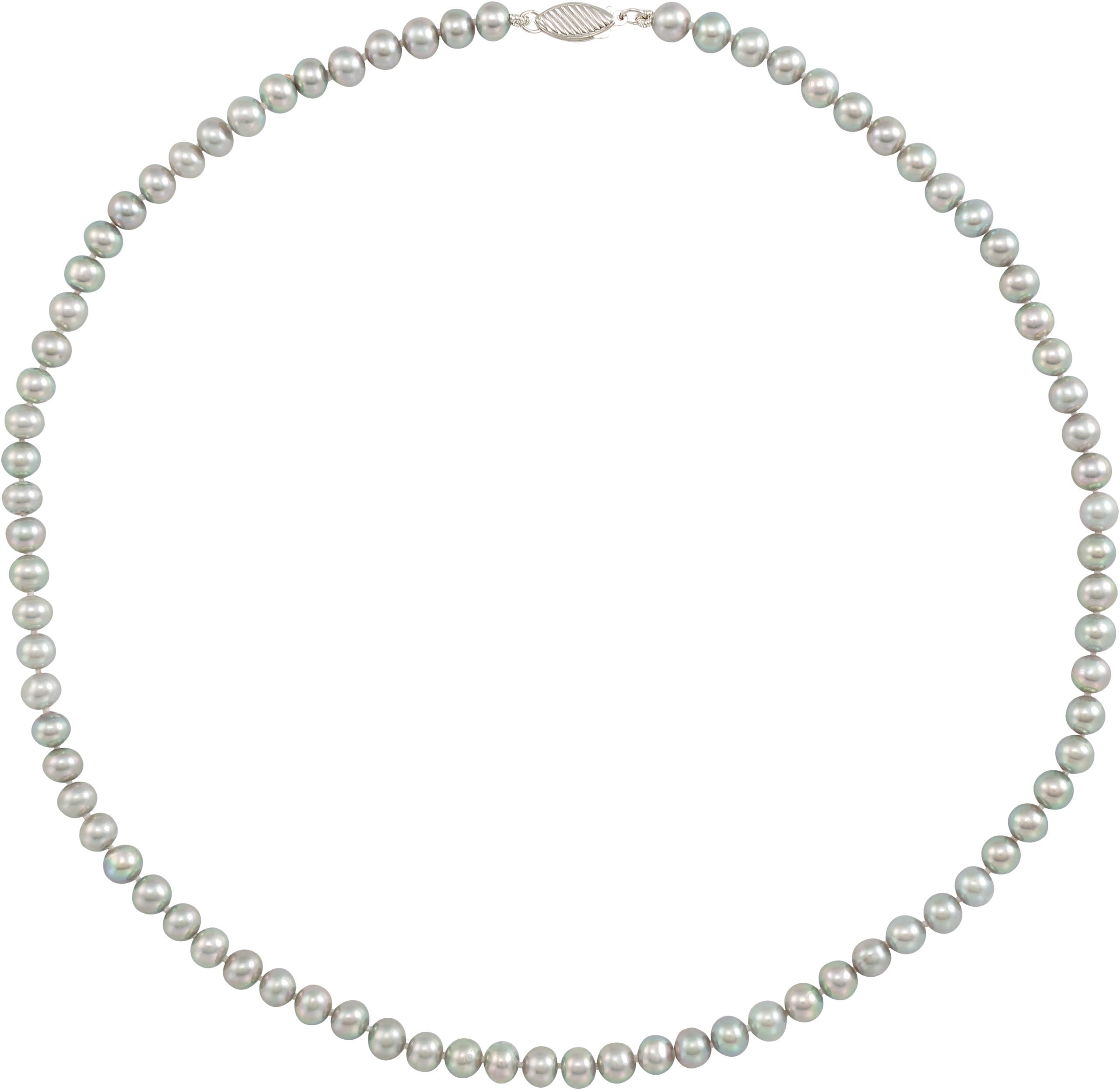 14K White Cultured Gray Freshwater Pearl 16 Necklace