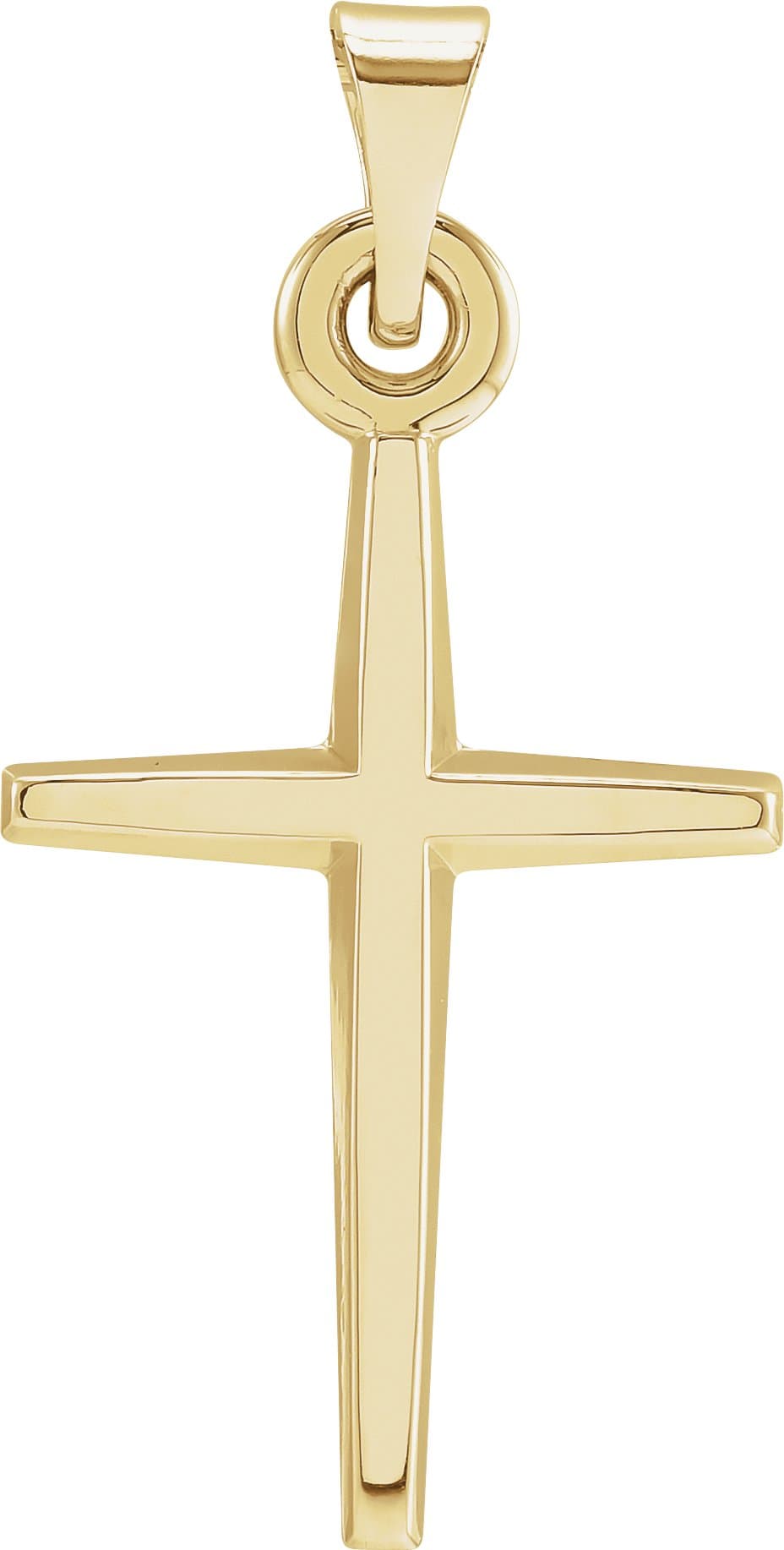 14K White 23.38x11.75 mm Cross Pendant