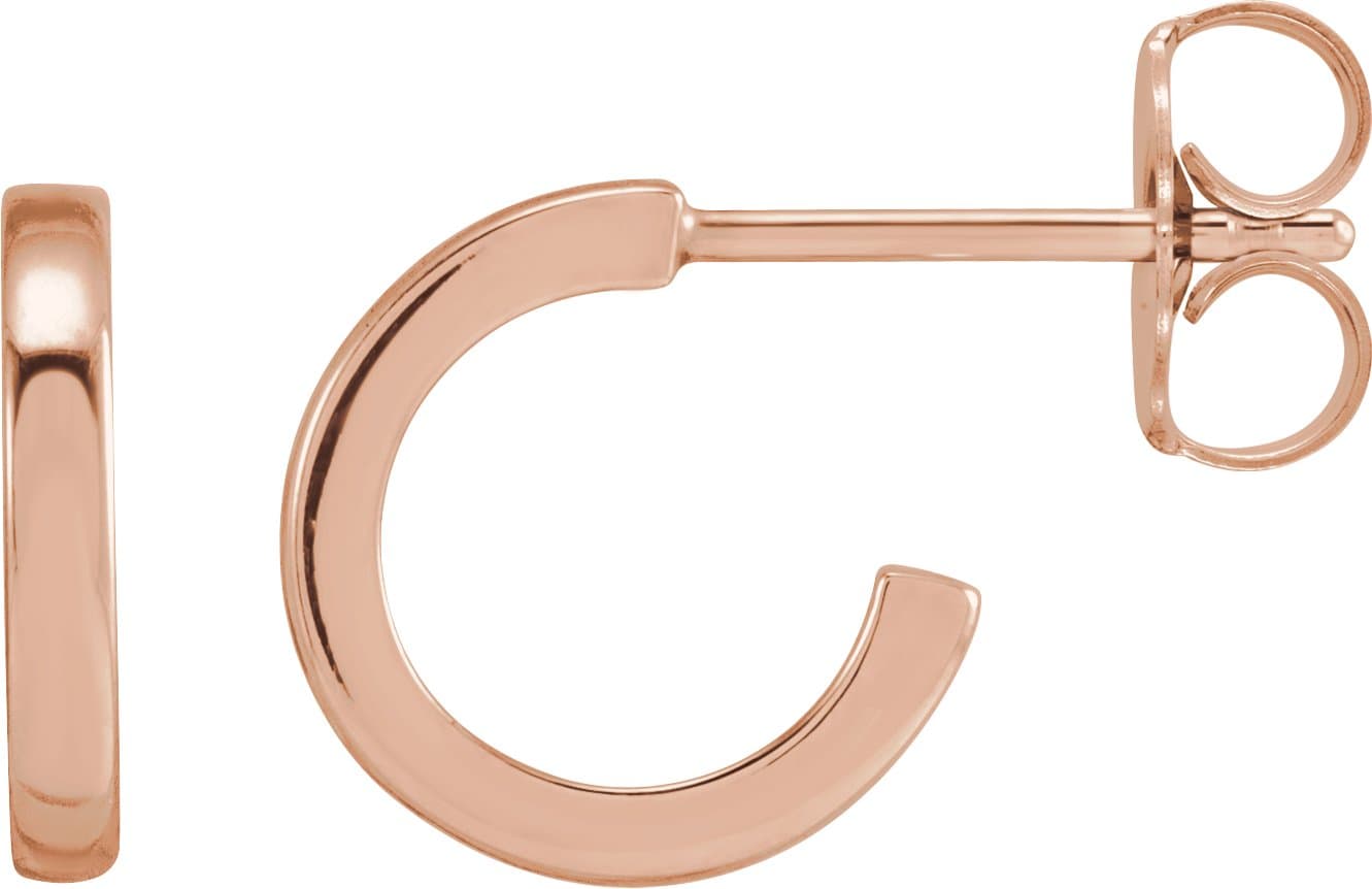 14K Rose 10 mm Hoop Earrings