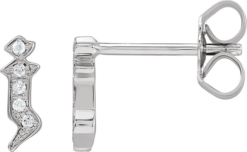 14K Rose .01 CTW Natural Diamond Gothic Initial Z Earring
