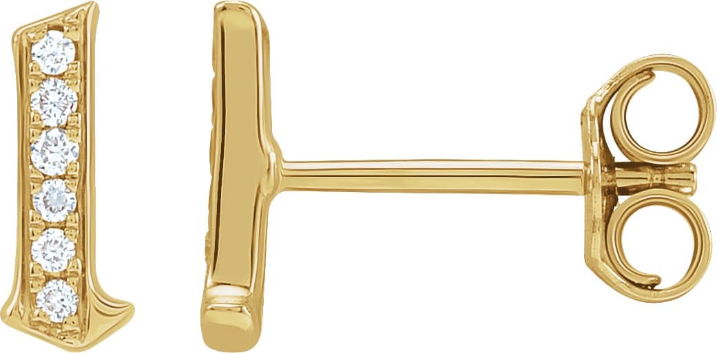 14K Rose Gold .01 CTW Natural Diamond Gothic Initial Z Earring