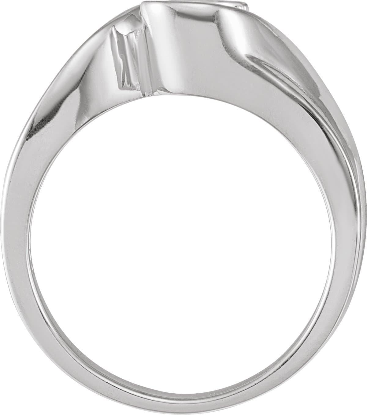 Half-Bezel Solitaire Bypass Engagement Ring view 2