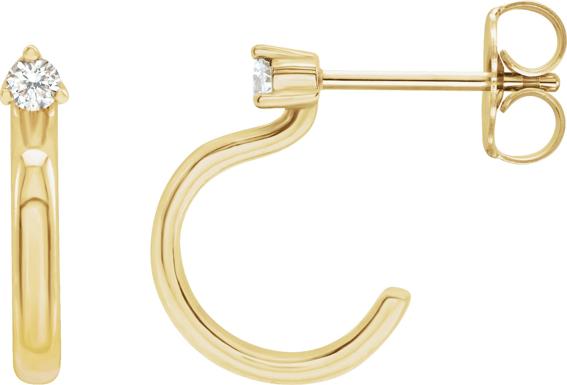 14K Rose .06 CTW Natural Diamond Hoop Earring