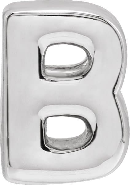 14K Rose Block Initial B Slide Pendant