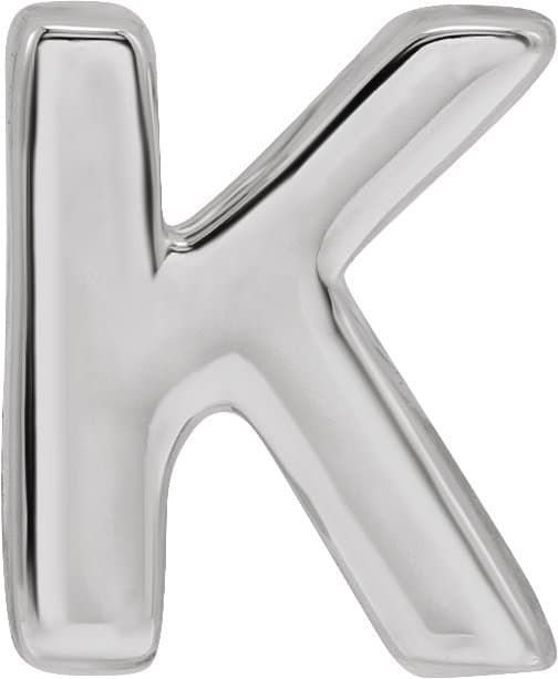 14K Rose Block Initial B Slide Pendant