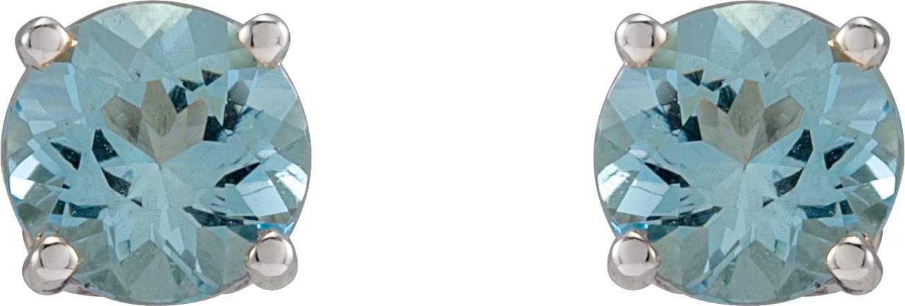 Round 4-Prong Stud Earrings view 2