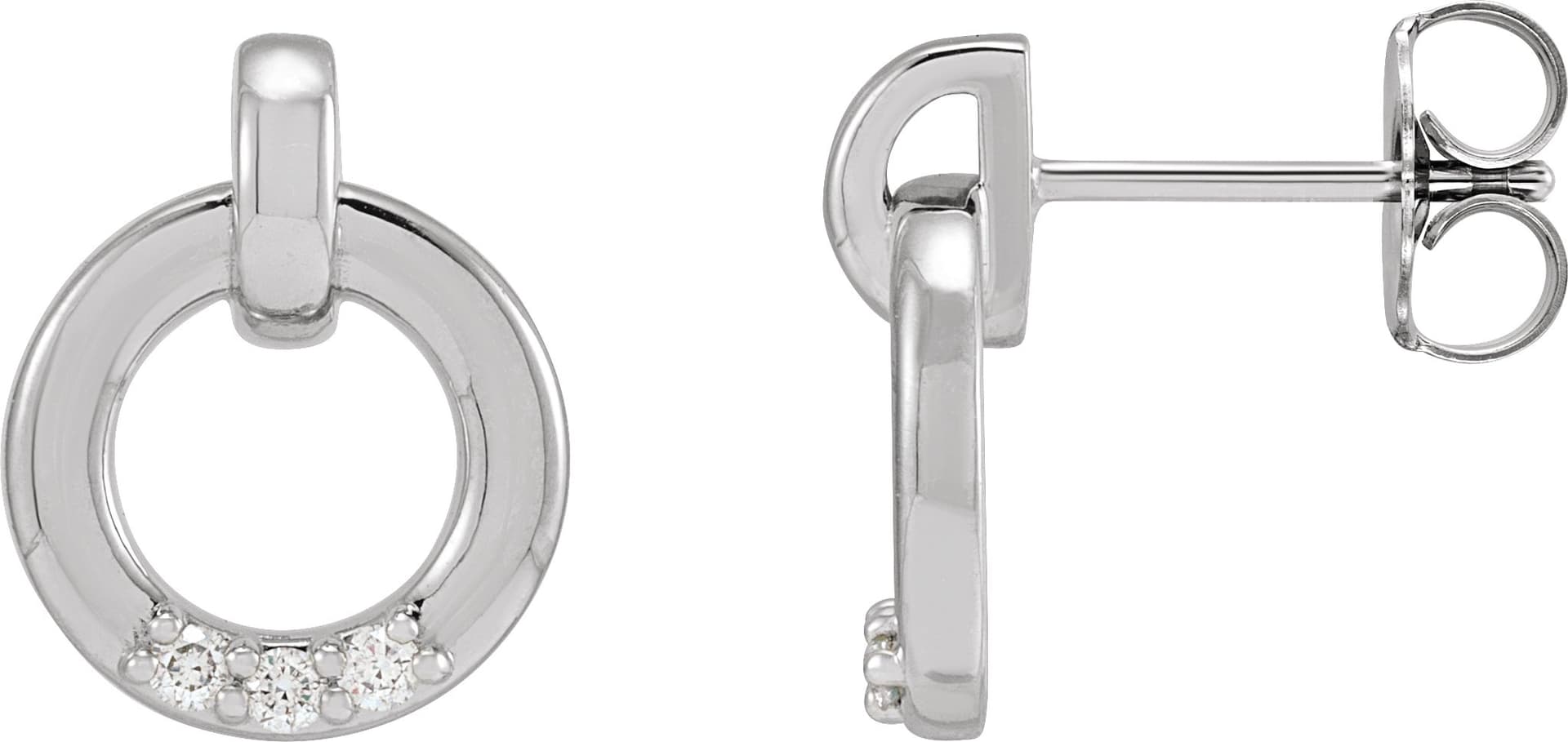 14K Rose .08 CTW Natural Diamond Circle Earrings