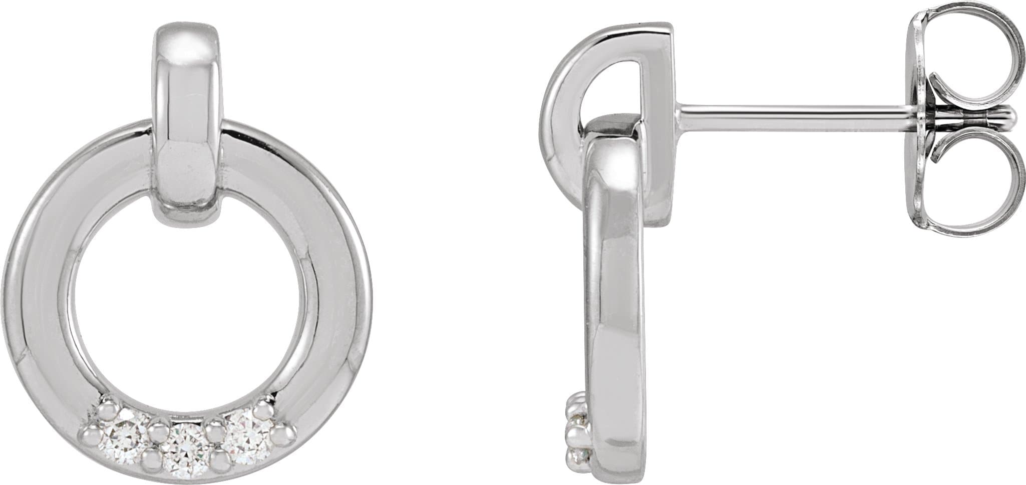 14K Rose .08 CTW Natural Diamond Circle Earrings
