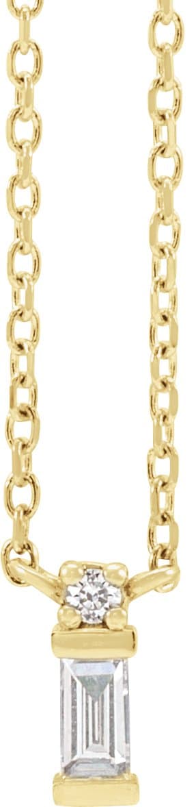 14K Rose .07 CTW Natural Diamond Bar 18 Necklace