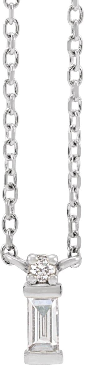14K Rose .07 CTW Natural Diamond Bar 18 Necklace
