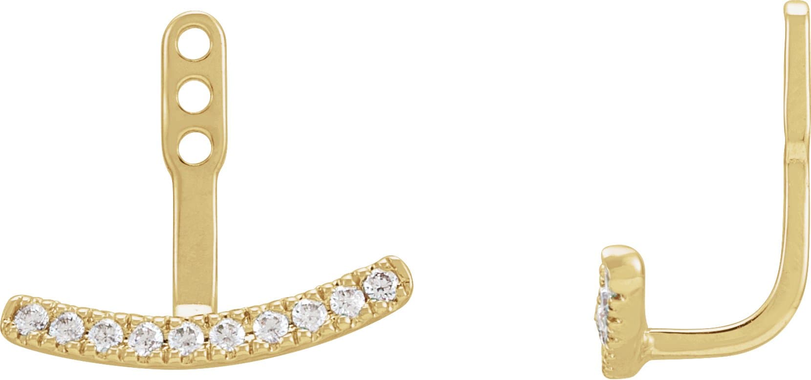 14K Rose 1/5 CTW Lab-Grown Diamond Curved Bar Earring Jackets