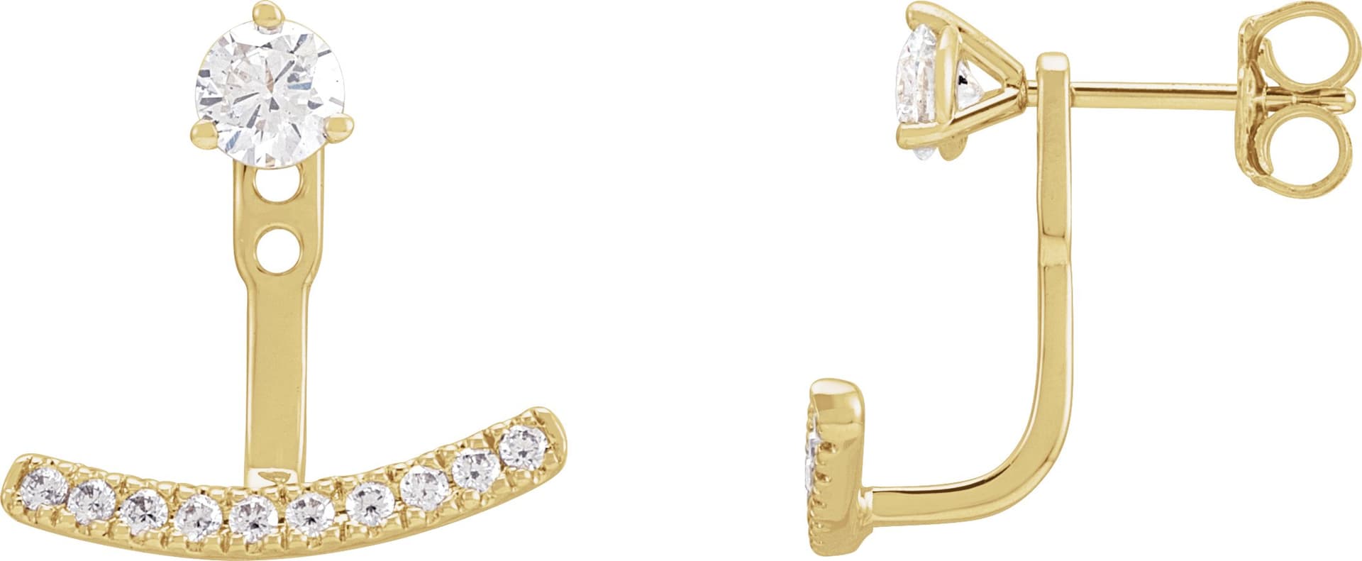 Lab-Grown Diamond Curved Bar Earring Jackets view 3