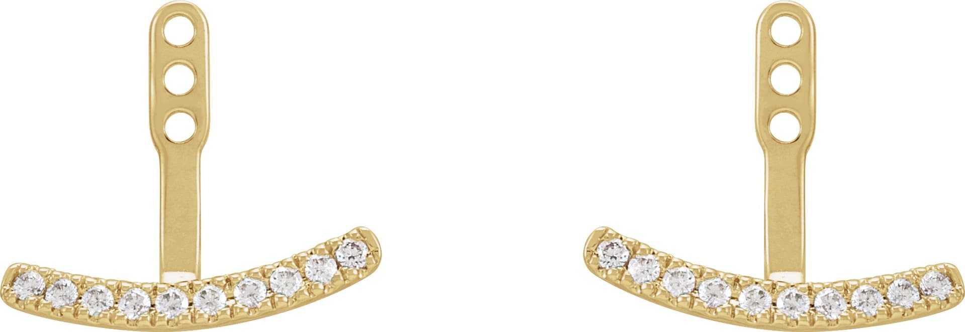 Lab-Grown Diamond Curved Bar Earring Jackets view 2