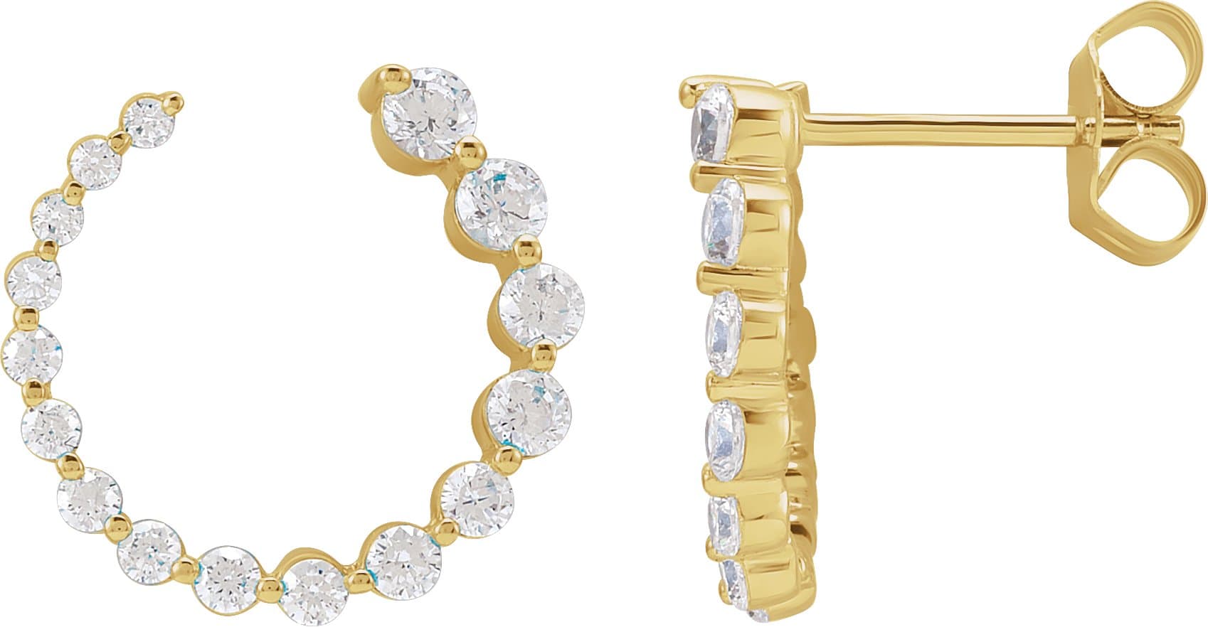 14K Rose 1/2 CTW Lab-Grown Diamond Front-Back Earrings