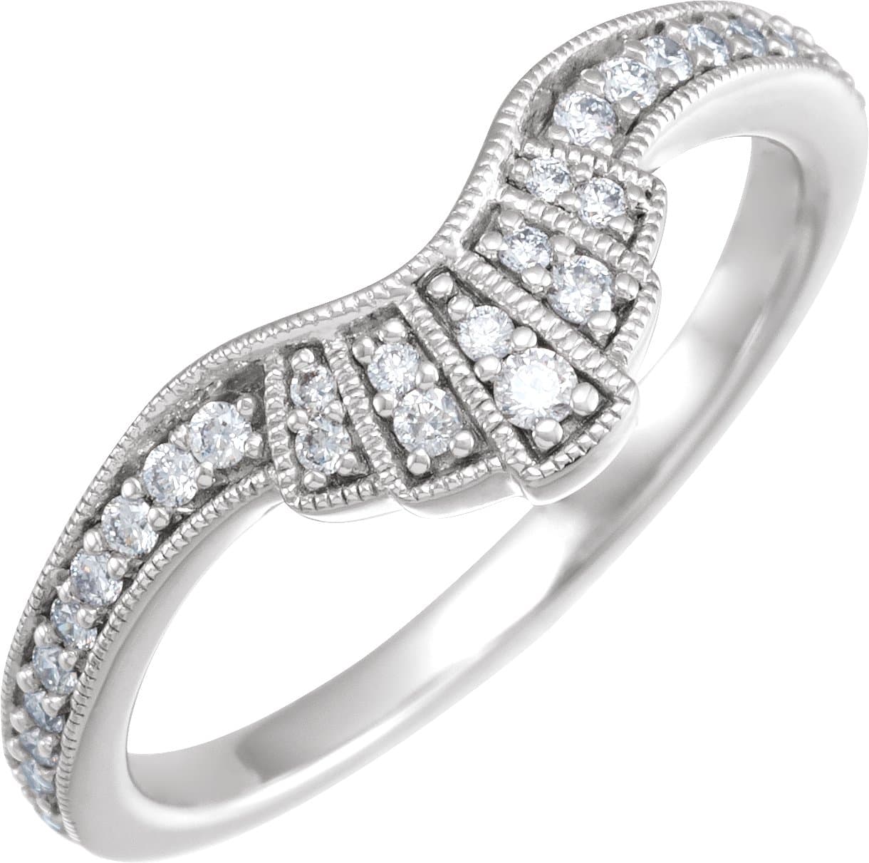 14K Rose 1/5 CTW Natural Diamond Contour Band
