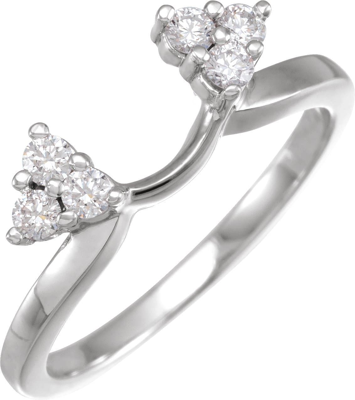 14K White 1/4 CTW Lab Grown Diamond Wrap-Style Ring Enhancer