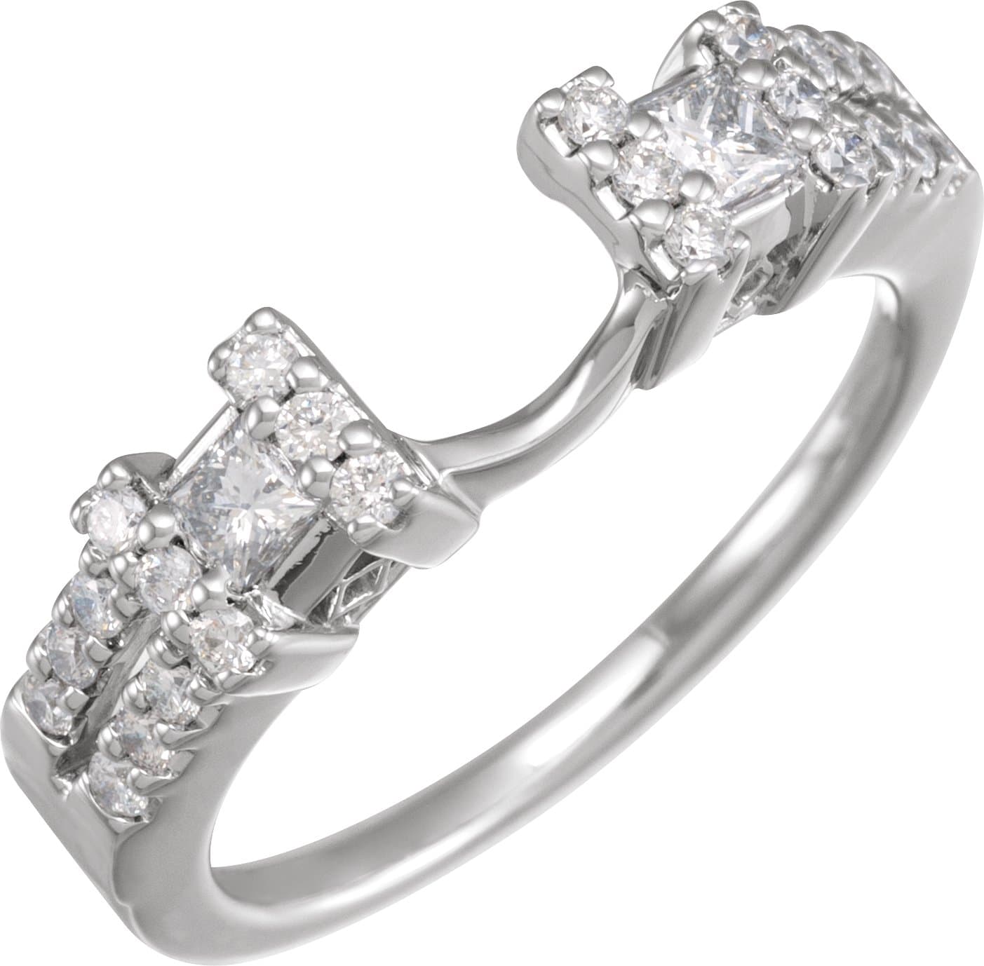 14K White 1/2 CTW Natural Diamond Ring Enhancer