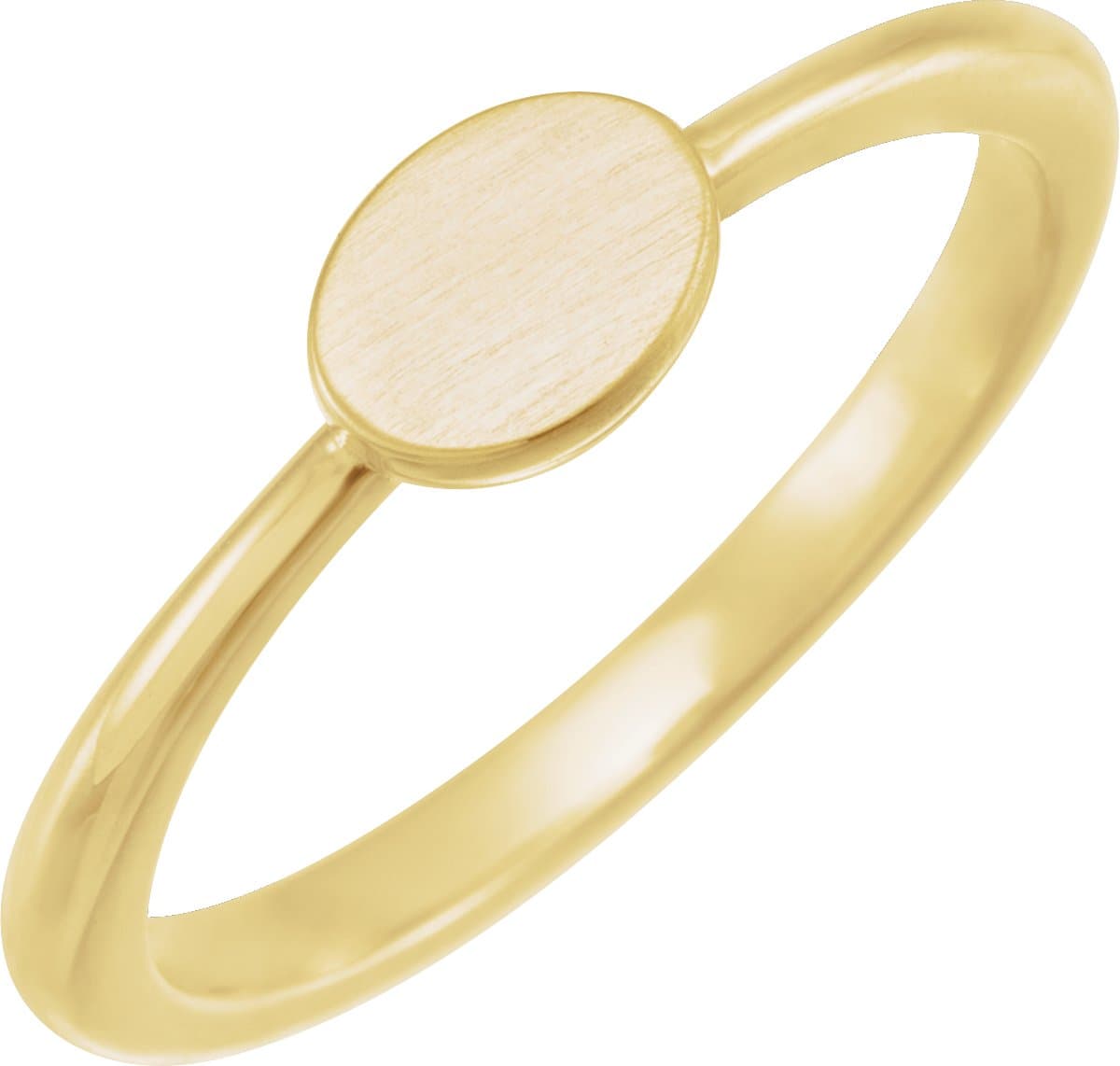 14K Rose 6.75x5 mm Oval Engravable Ring