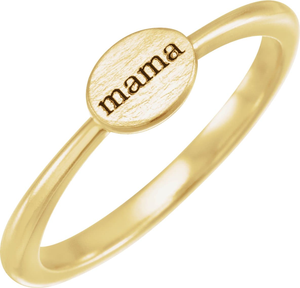 14K Rose 6.75x5 mm Oval Engravable Ring
