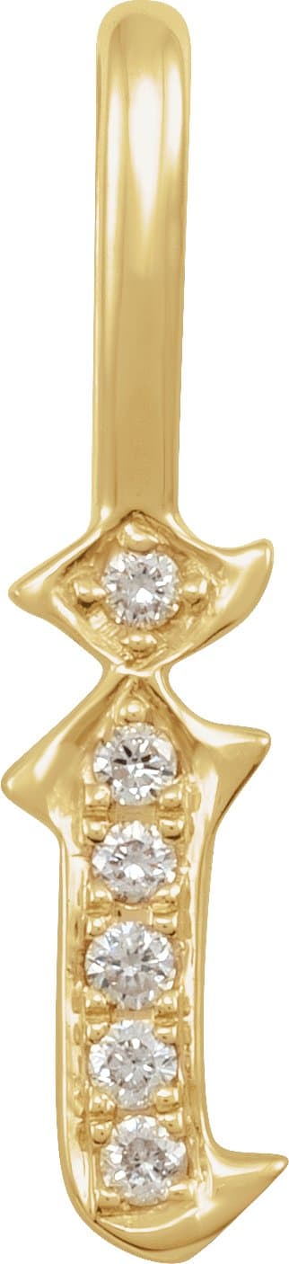 14K Rose Gold .025 CTW Natural Diamond Gothic Initial Z Charm/Pendant