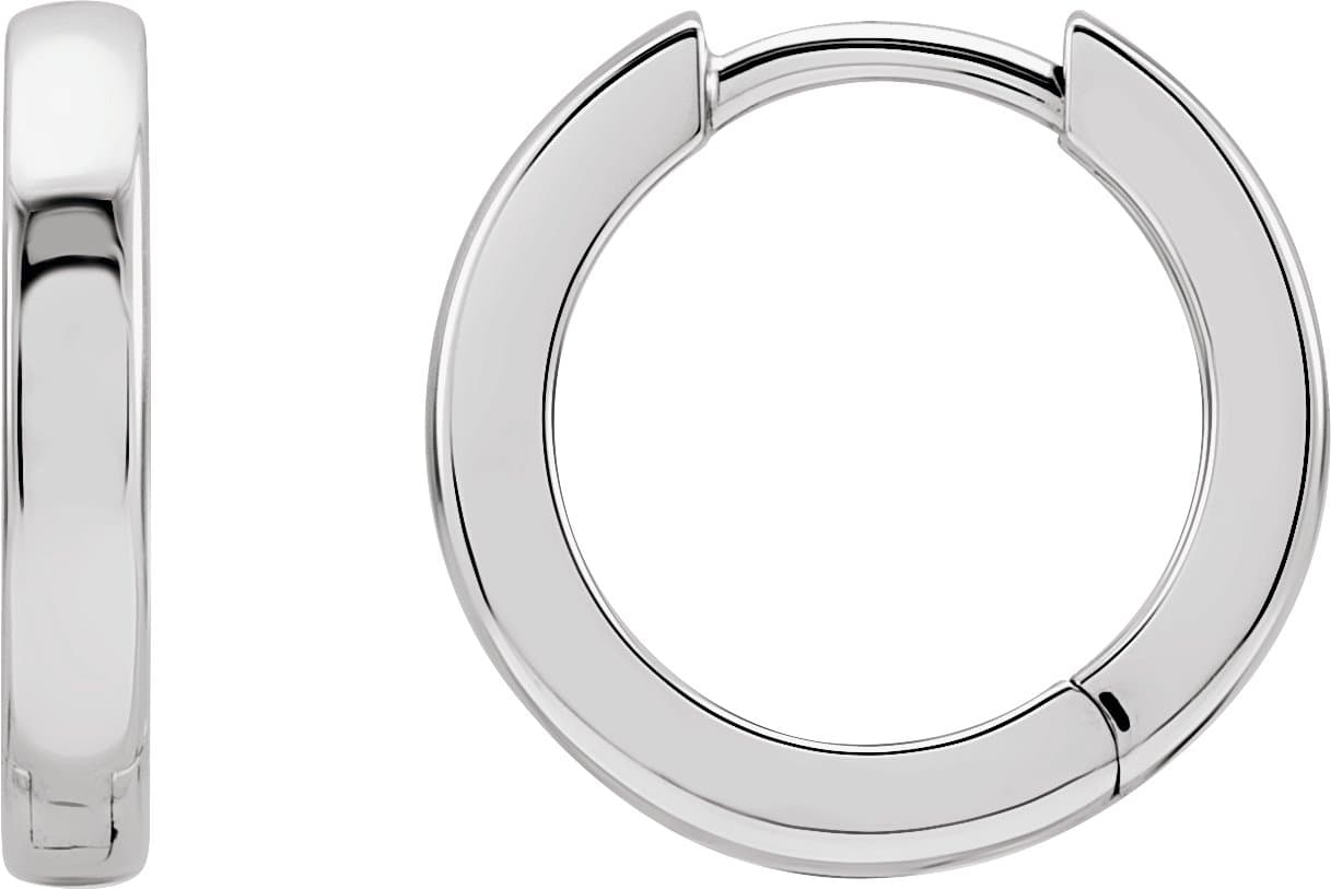 14K Rose Hinged 12 mm Hoop Earrings