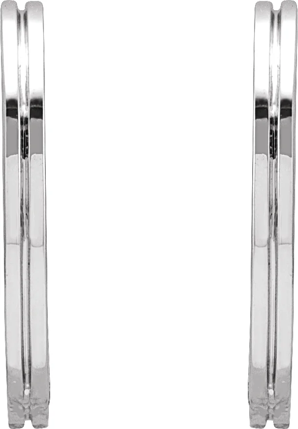 Grooved Huggie Hoop Earrings, view 3