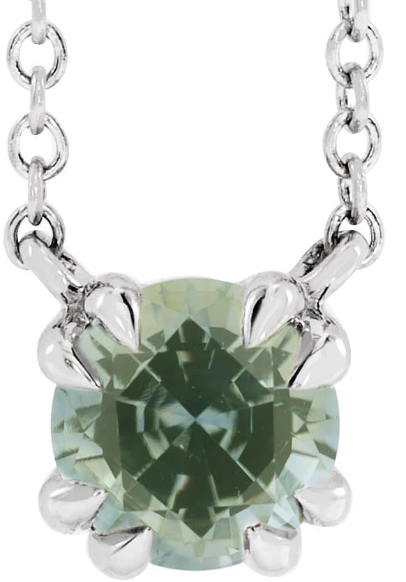 14K Rose Natural Black Onyx Solitaire 18 Necklace