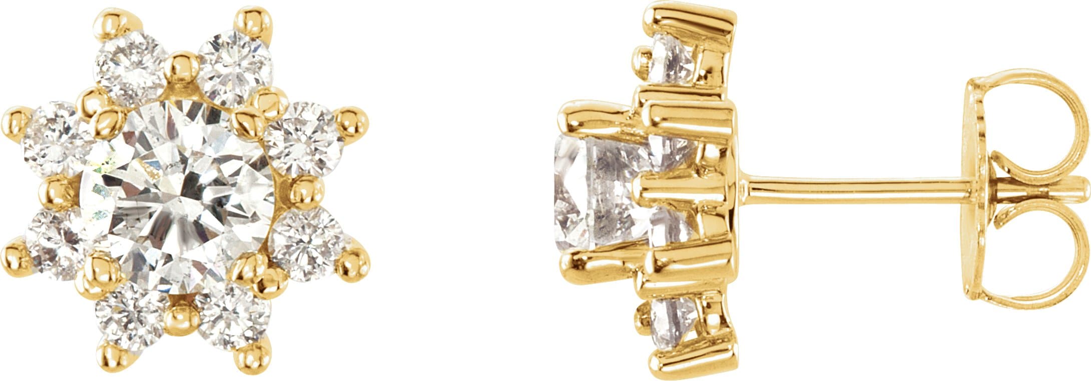 14K White 1 3/4 CTW Natural Diamond Earrings