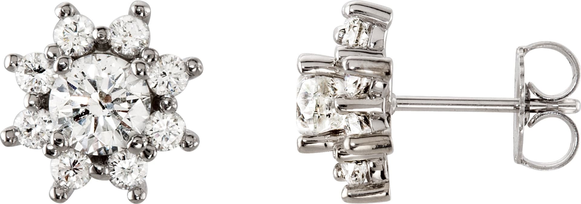 14K White 1 3/4 CTW Natural Diamond Earrings
