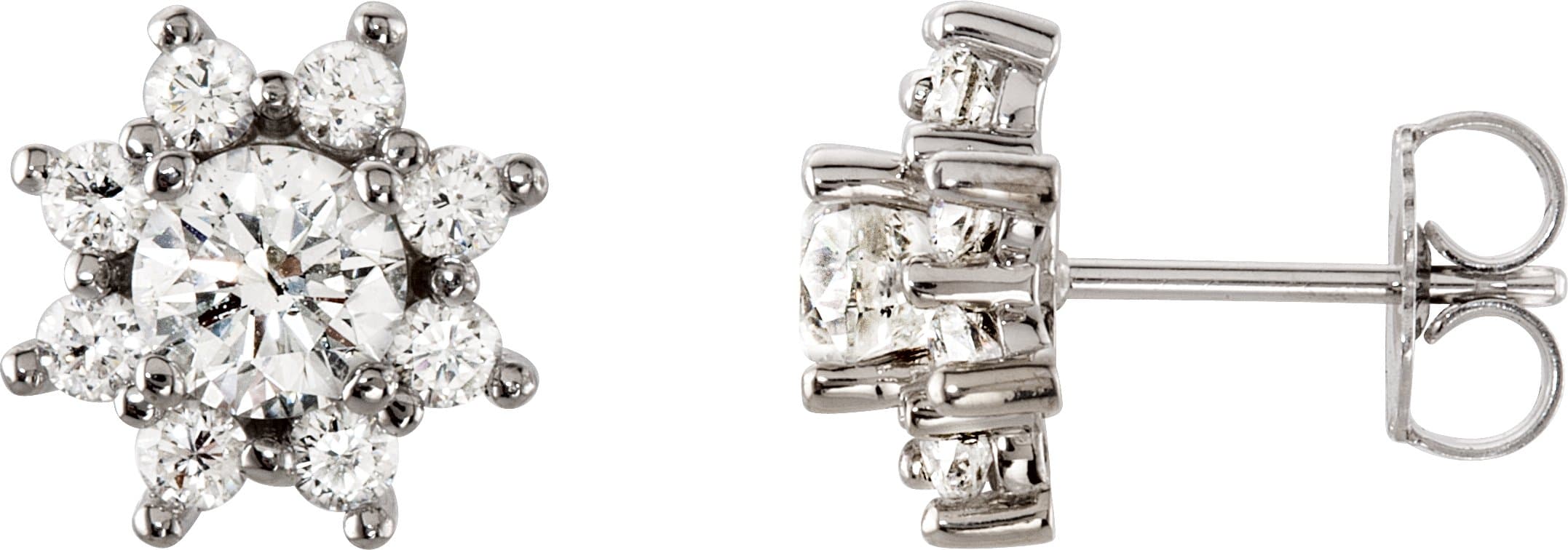 14K White 1 3/4 CTW Natural Diamond Earrings