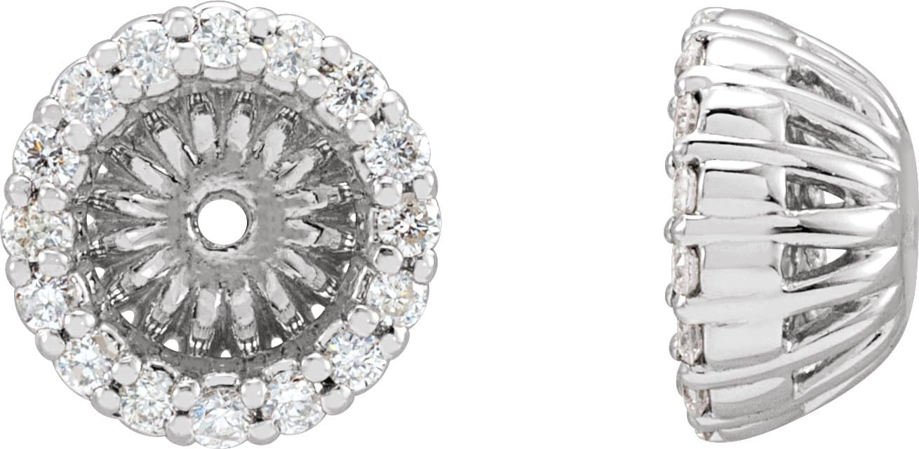 14K White 1/6 CTW Natural Diamond Earring Jackets with 4.6 mm ID