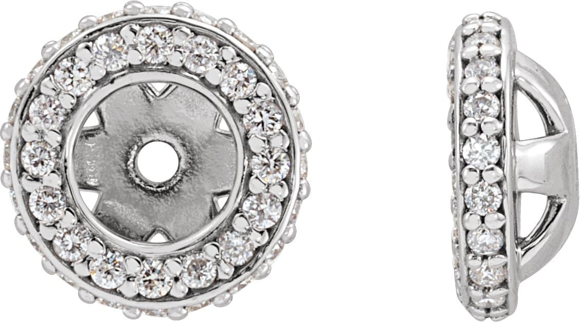 14K White Gold 1/5 CTW Natural Diamond Earrings Jacket 