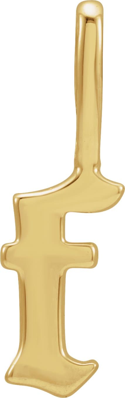 14K Rose Gold Gothic Initial A Charm/Pendant