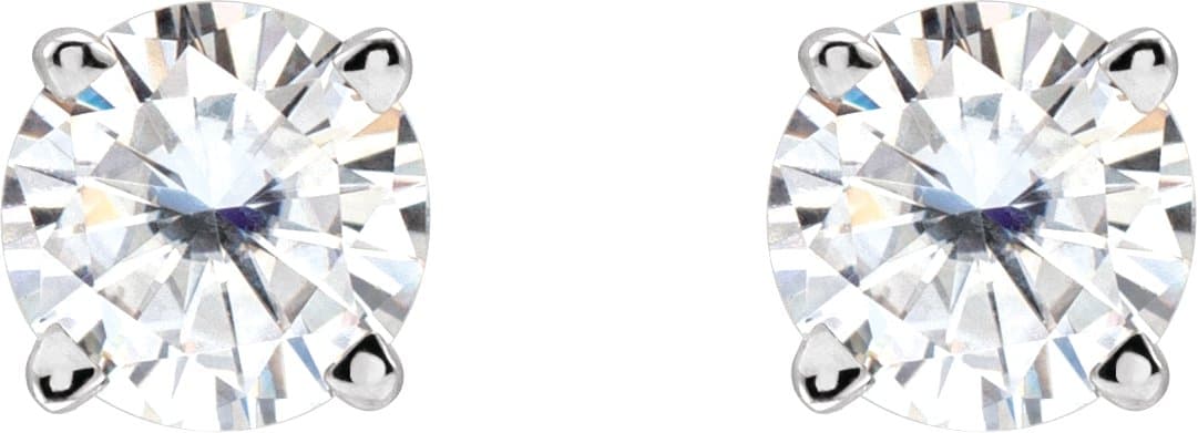 Round 4-Prong Lightweight Stud Earrings view 2