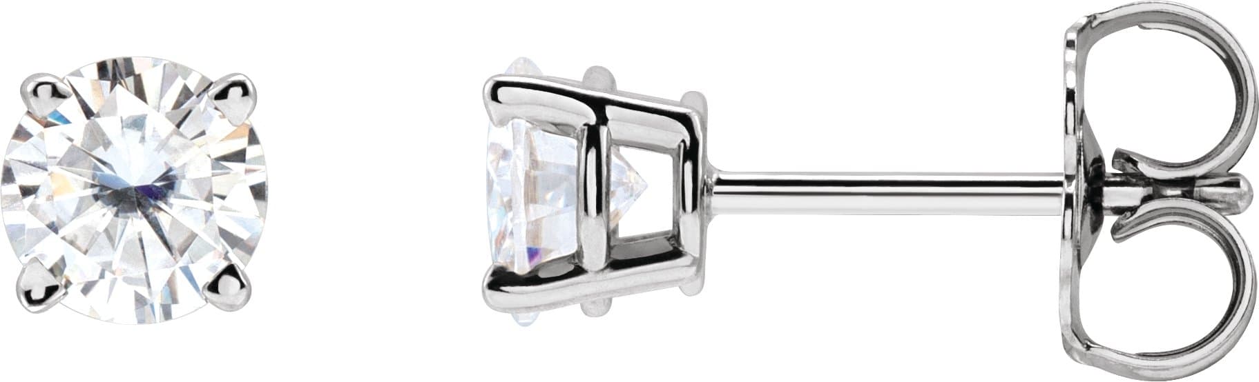 Round 4-Prong Lightweight Stud Earrings view 1