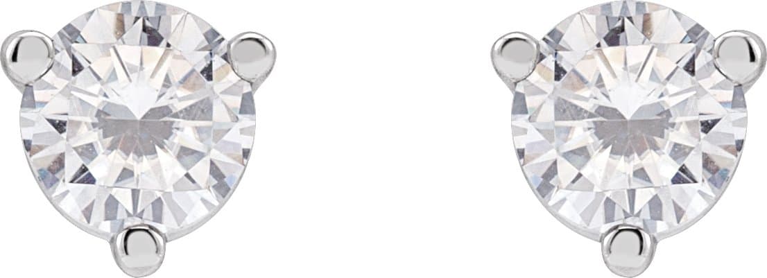 Round 3-Prong Stuller Moissanite™ Stud Earrings view 2