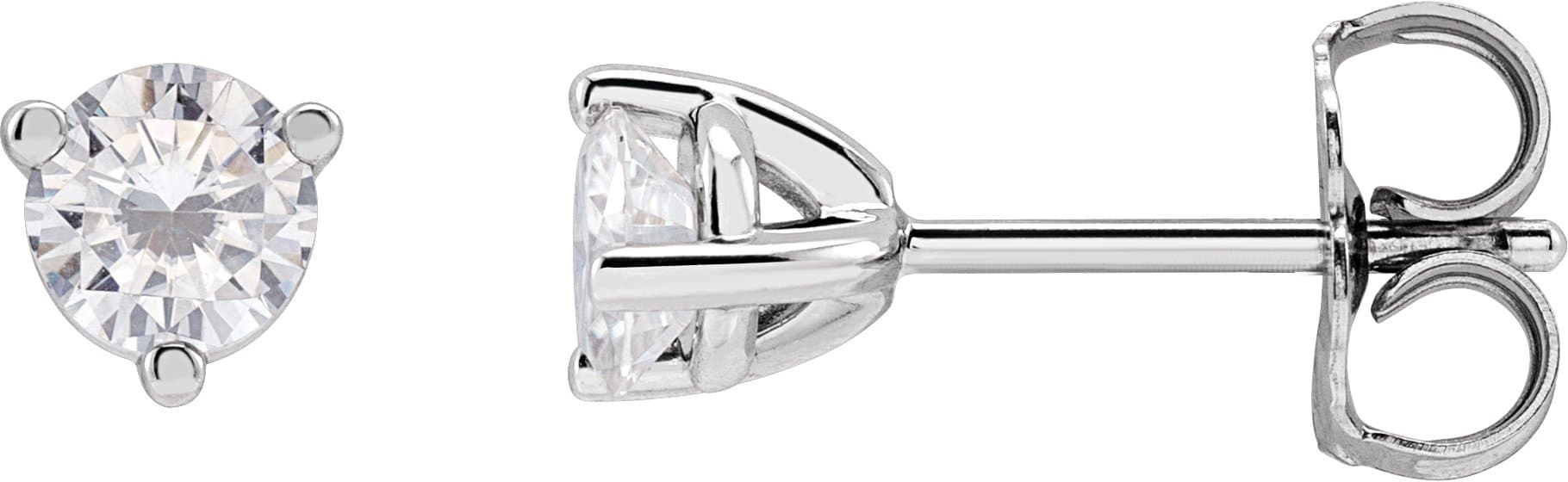 14K Rose 4 mm Round Stuller Lab-Grown Moissanite™ Earrings