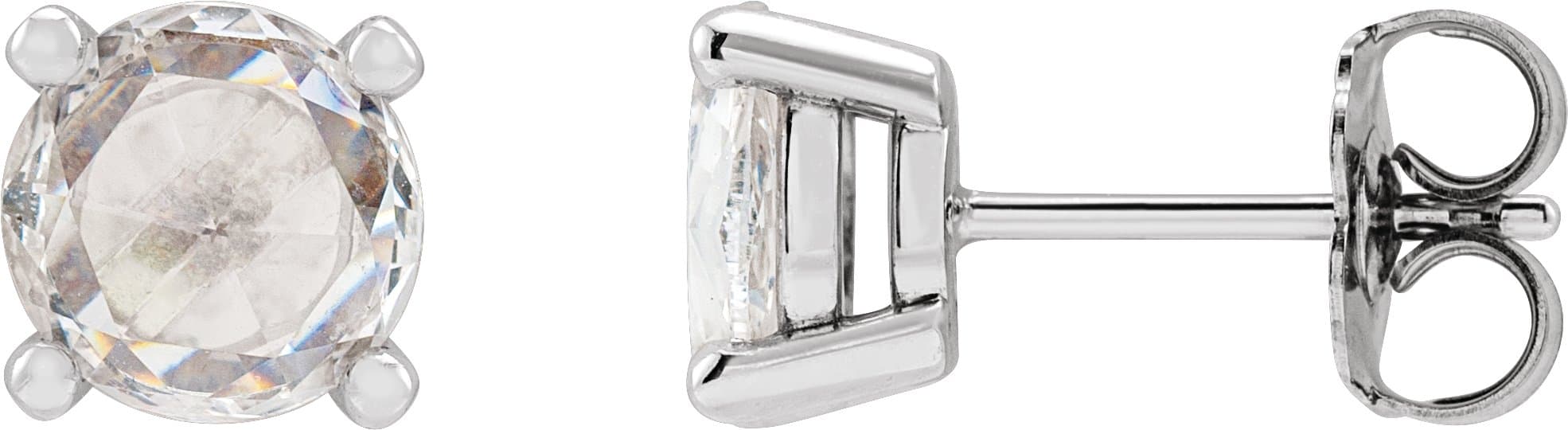 14K Rose 1/5 CTW Rose-Cut Natural Diamond Stud Earrings